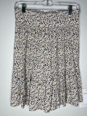 Madewell Tie-Waist Tiered Mini Skirt in Fieldwalk Floral - Size S